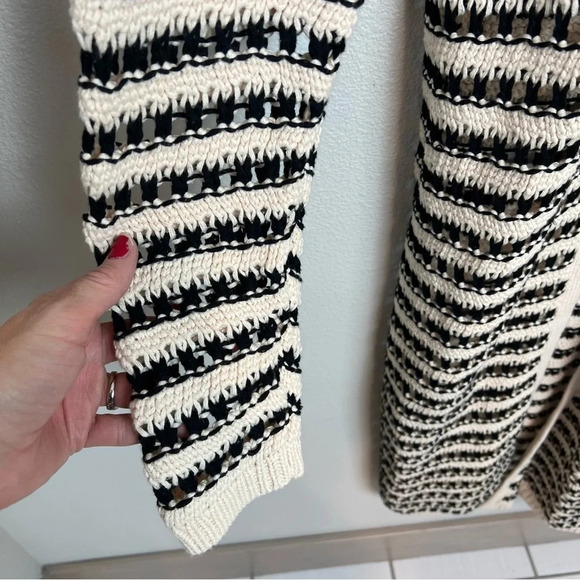 NWOT Anthropologie Maeve Lana Striped Longline Cardigan Cream Casual Medium - Picture 7 of 13